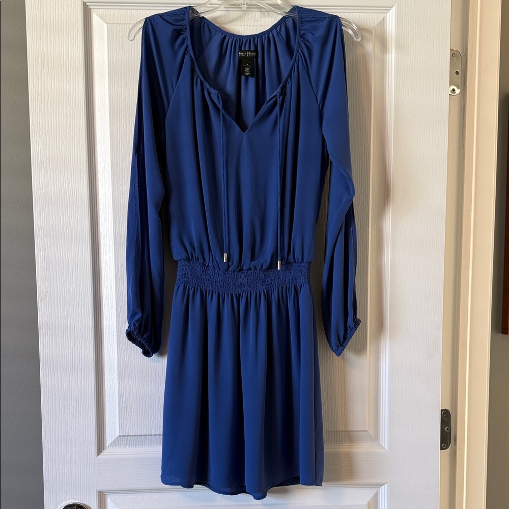 White House Black Market Blue Long Sleeve Dress